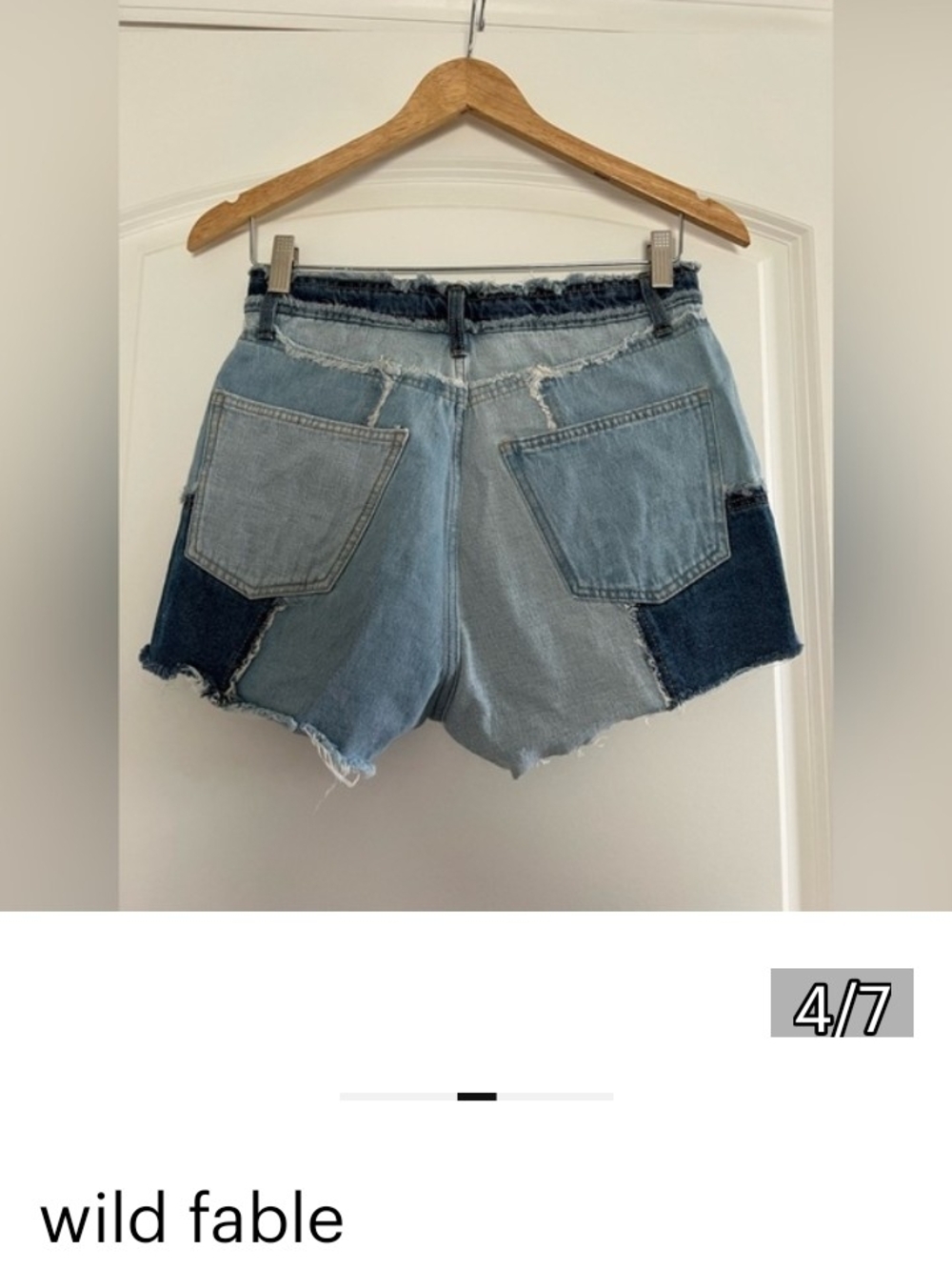 wild fable Patchwork Two-Tone Denim Shorts - Light & Dark Blue NWT🆕✨ - Picture 4 of 7